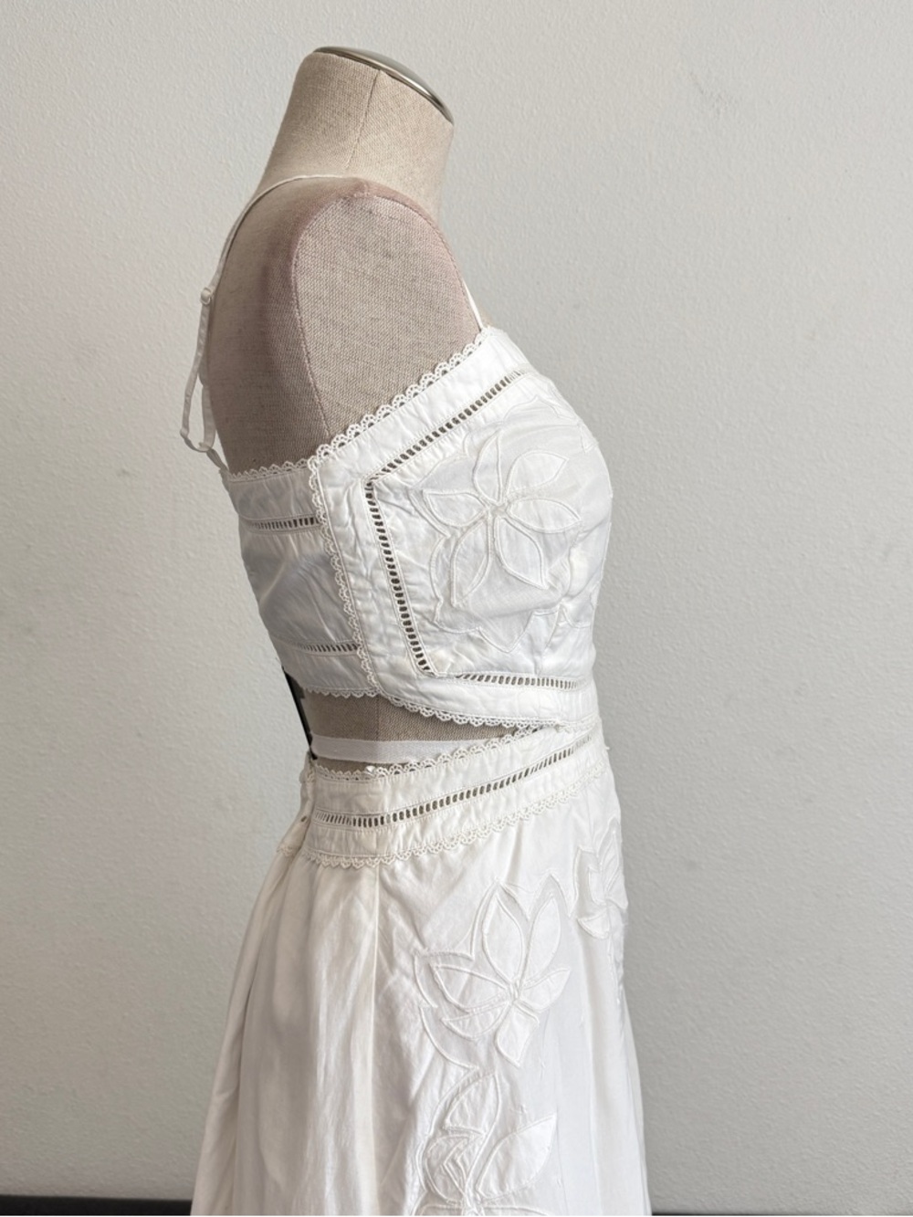 AllSaints Mala Broderie Dress Chalk White Size US 10 / UK 14 NWT - Picture 7 of 13